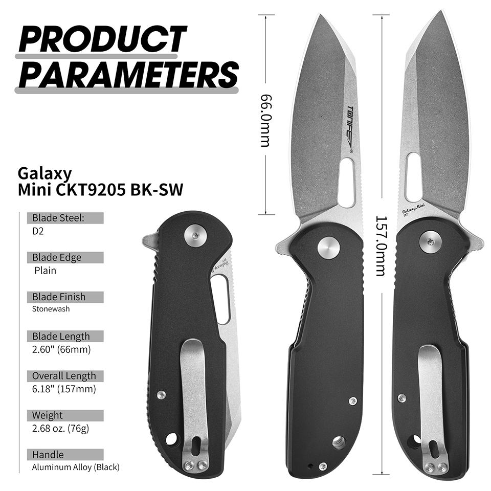 Edc Concealed Carry Knife - Coltello pieghevole TONIFE Galaxy Mini CKT9205